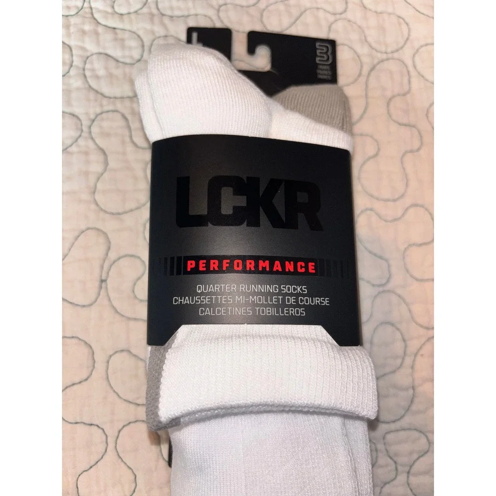 LCKR Performance Quarter Running Socks 3 Pack Men 8-12